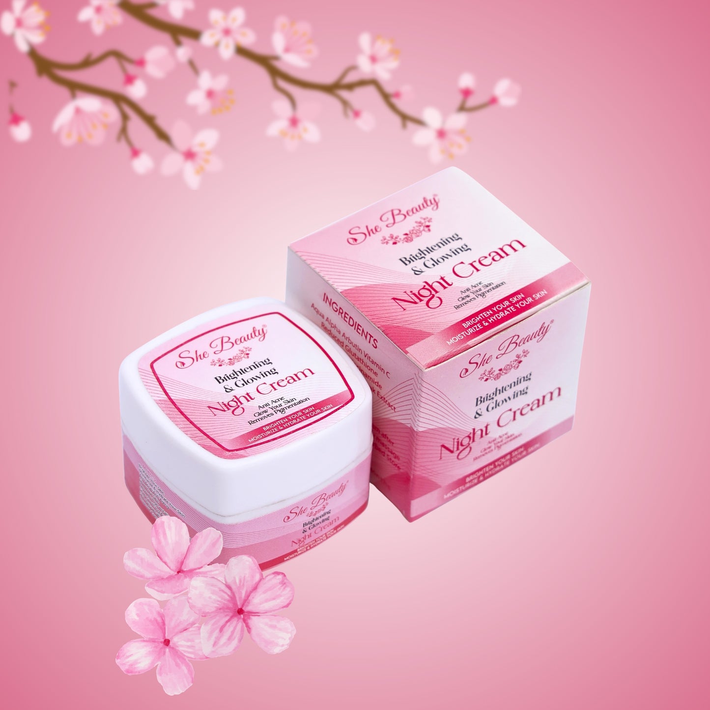 She Beauty Brightening & Glowing Face Night Cream 30g